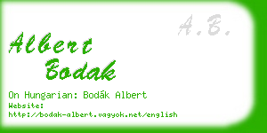 albert bodak business card